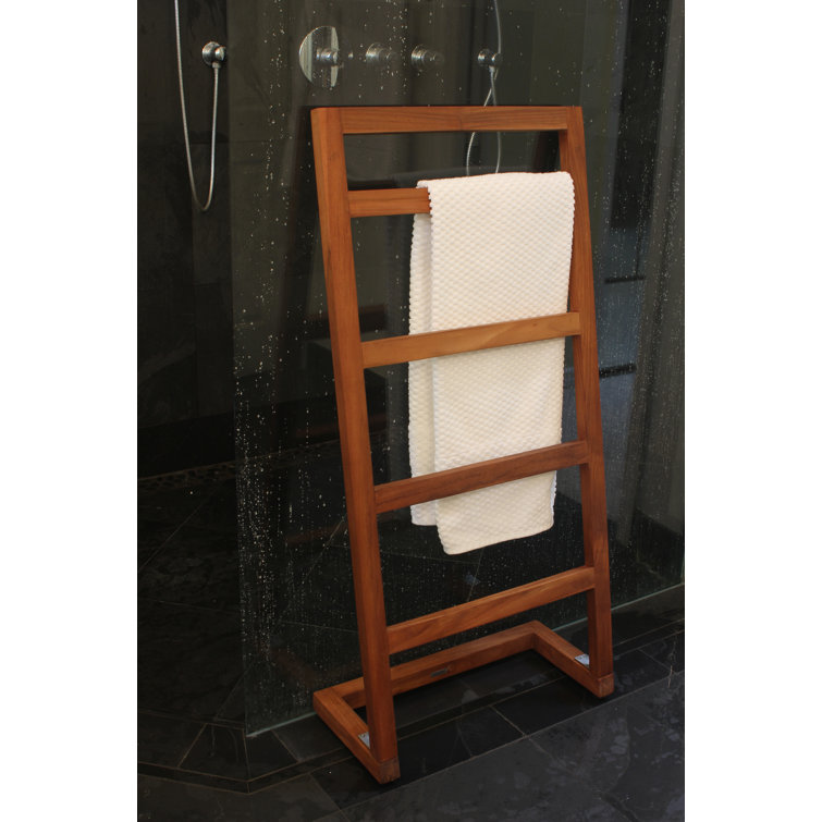 Aqua Teak Angled Free Standing Towel Stand & Reviews Wayfair